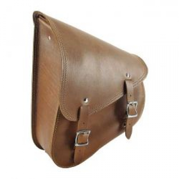 Longgride, Schwingtasche. Glattes, braunes Leder