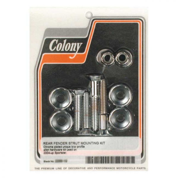 Colony, fender strut mount kit. Chrome