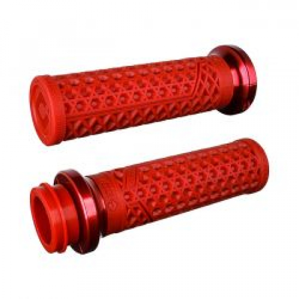 ODI, V-TWIN Lock-On GRIPS VANS Signature, TBW. Dark Red/Red