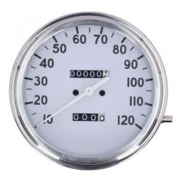 FL speedometer, '36-40 face', White. 2:1 MPH