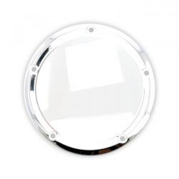 Derby cover, smooth domed. Chrome