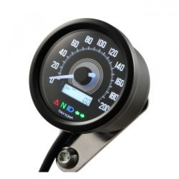 Daytona, Velona 60mm Tachometer schwarz 200kmh