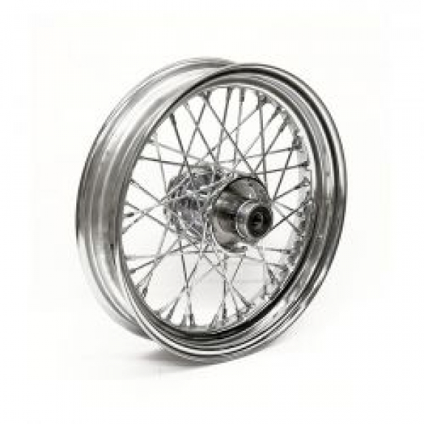 3.00 x 16 front wheel 40 spokes chrome