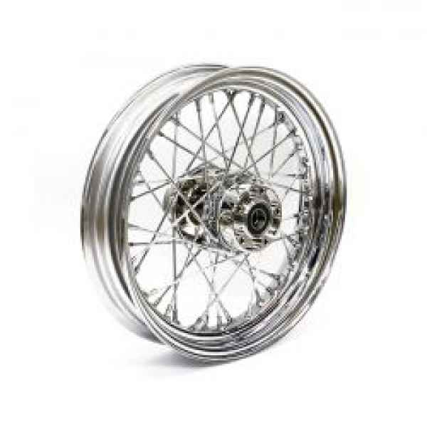 3.00 x 16 front wheel 40 spokes chrome