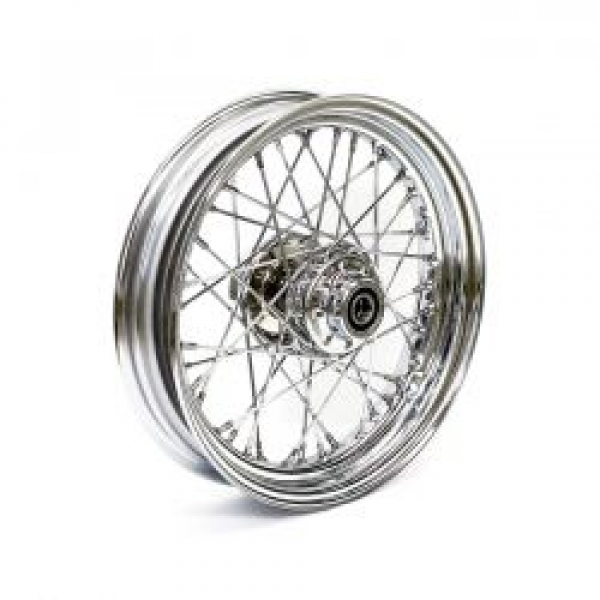 3.00 x 16 front wheel 40 spokes chrome