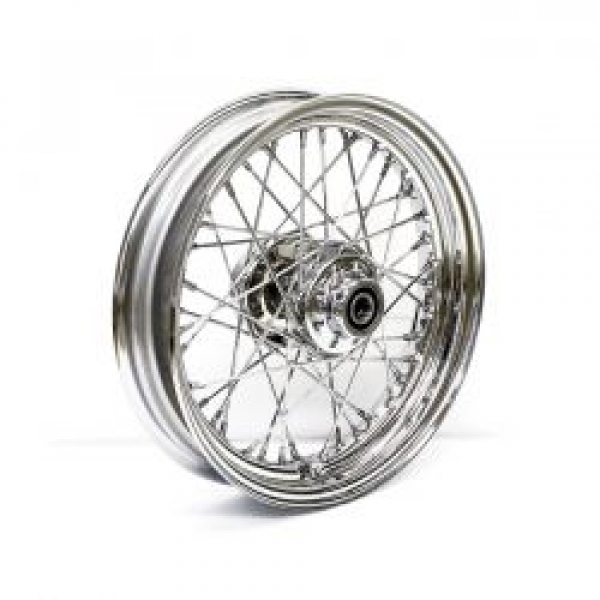 3.00 x 16 front wheel 40 spokes chrome