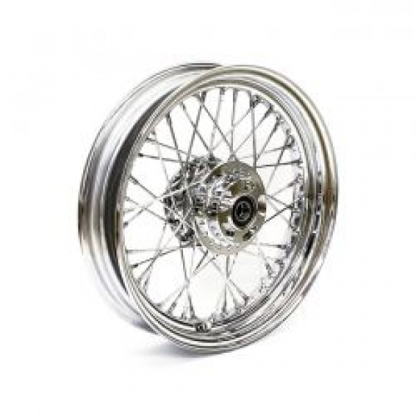 3.00 x 16 front wheel 40 spokes chrome