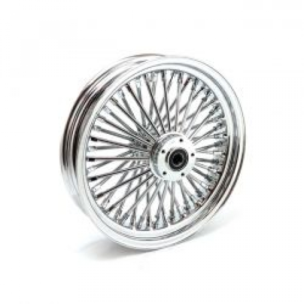 MCS radial 48 fat spoke front wheel 3.50 x 16 SF chrome