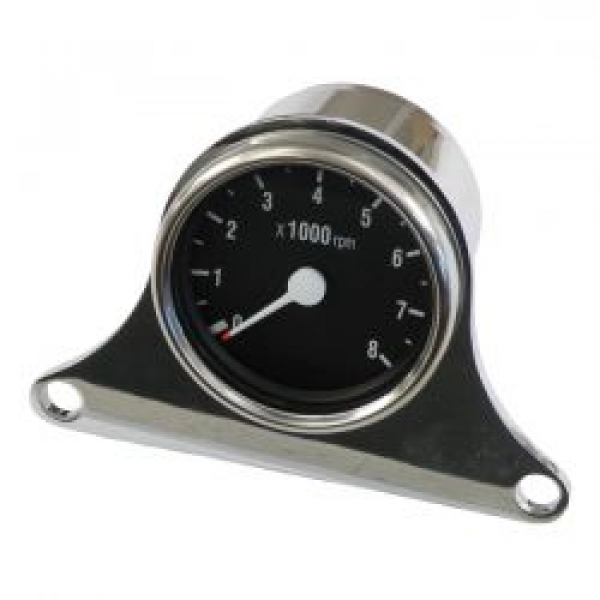 Mini electronic tachometer kit chrome, 8000 rpm