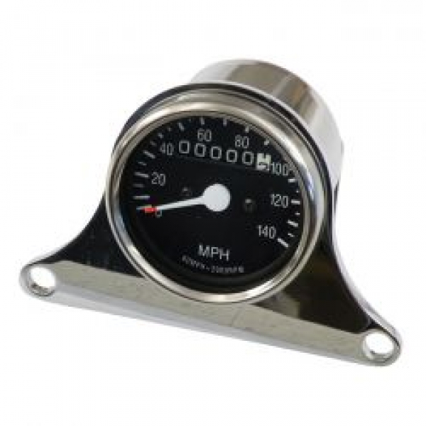 Mini speedometer kit chrome, 2:1 mph drive ratio