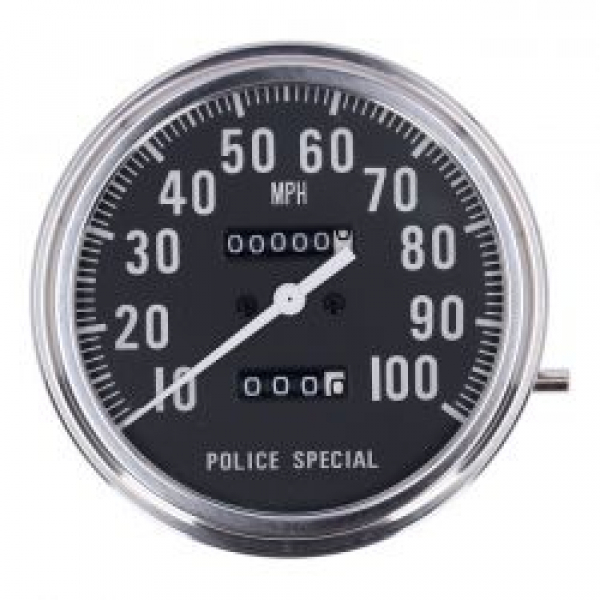 FL Tachometer, 'Police face', schwarz. 2:1 MPH