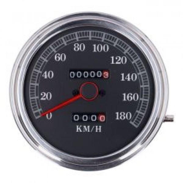 FL speedometer, '85-up face', black. 2:1 KMH