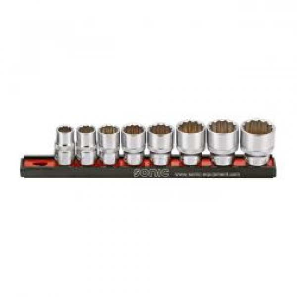 Sonic, socket rail set 3/8". 8-piece. US/SAE