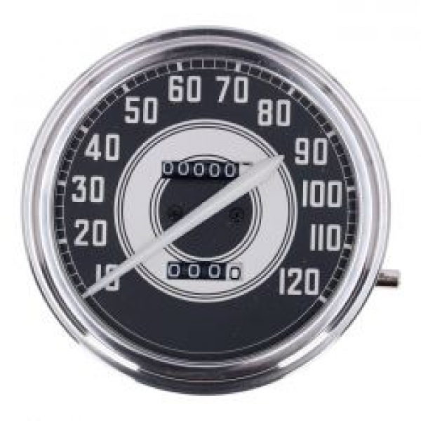 FL speedometer, '41-45 face', silver/black. 2:1 MPH