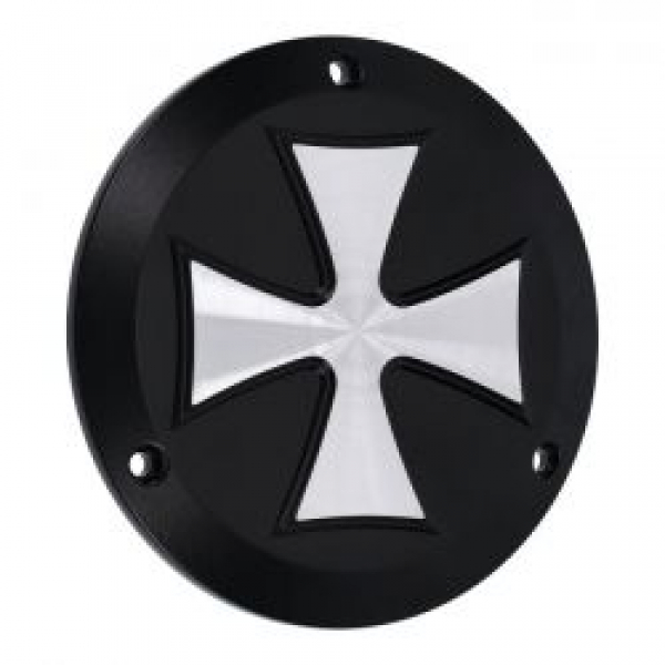 Hells Kitchen Choppers, derby cover Maltese Cross. Black