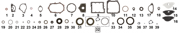 TRANSMISSION GASKET & SEALS FOR 1936-1986 4 SPEED BIG TWIN