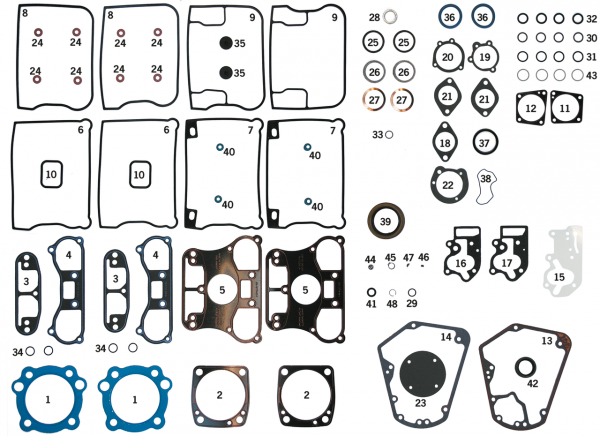 INDIVIDUAL GASKETS, O-RINGS AND SEALS FOR 1984-2000 EVO BIG TWIN